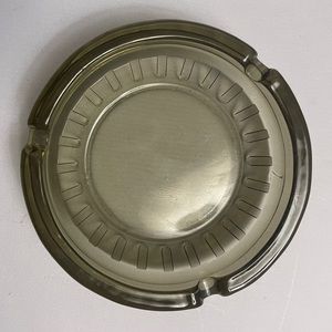 Vintage Smoky Grey‎ Round Glass Ashtray